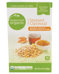 Organic Instant Oatmeal Maple & Brown Sugar 10 Count Pack of 2 M262371