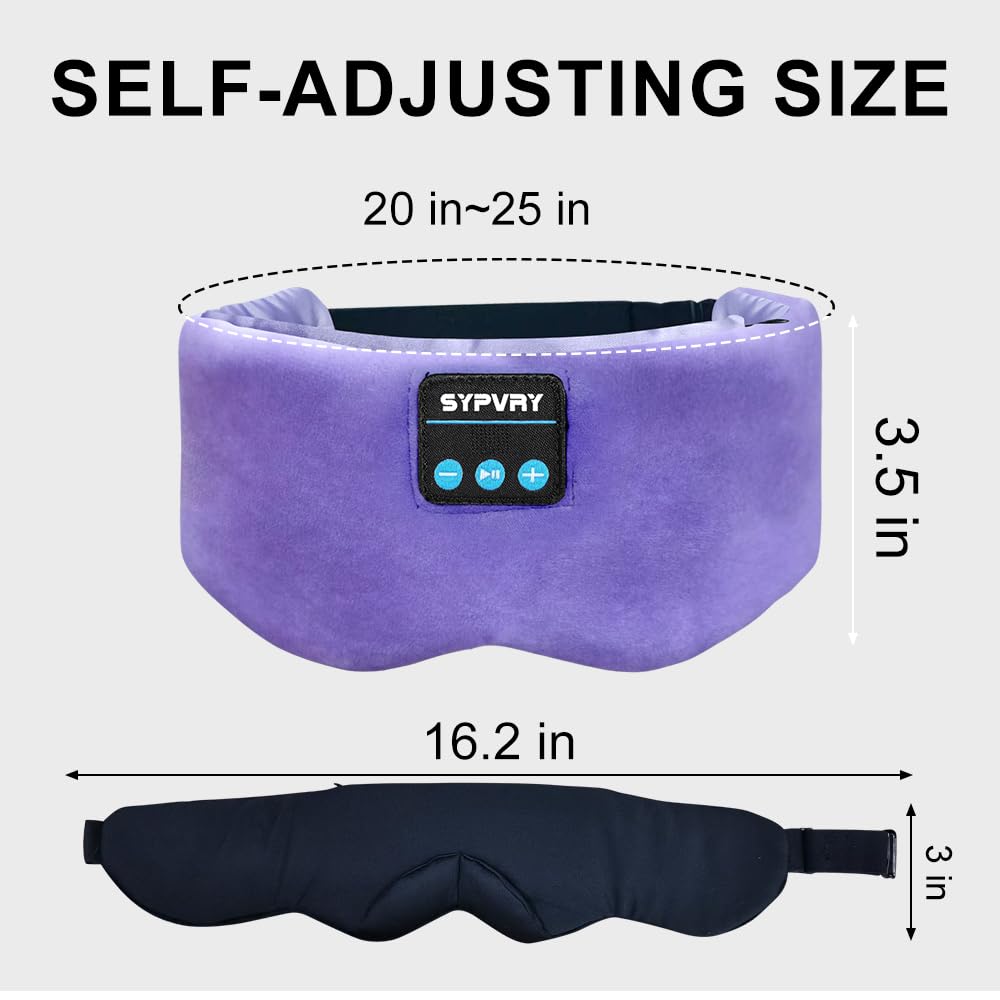 Bluetooth Sleep Mask Wireless Headphones Purple T557
