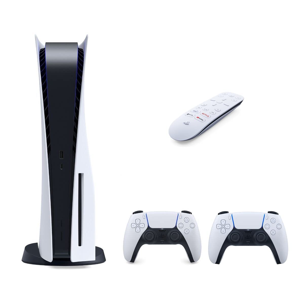 PS5 Disc Edition Gaming Console System Bundle with Extra Dualsense Controller and Media Remote P967267
