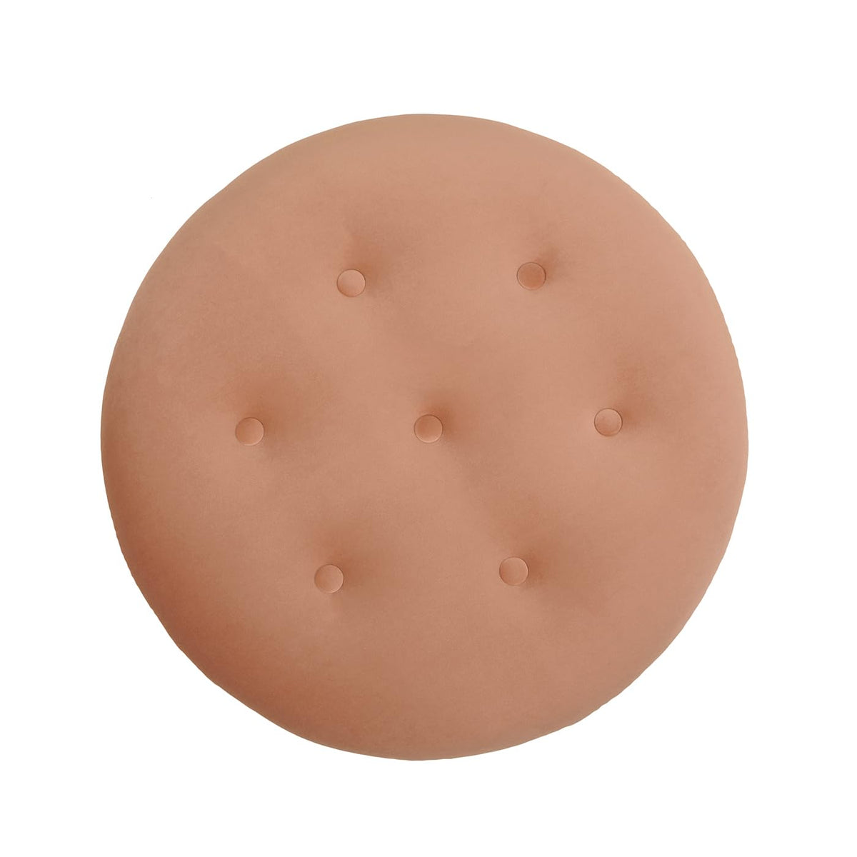 24" Orange Velvet Round Tufted Ottoman D995844