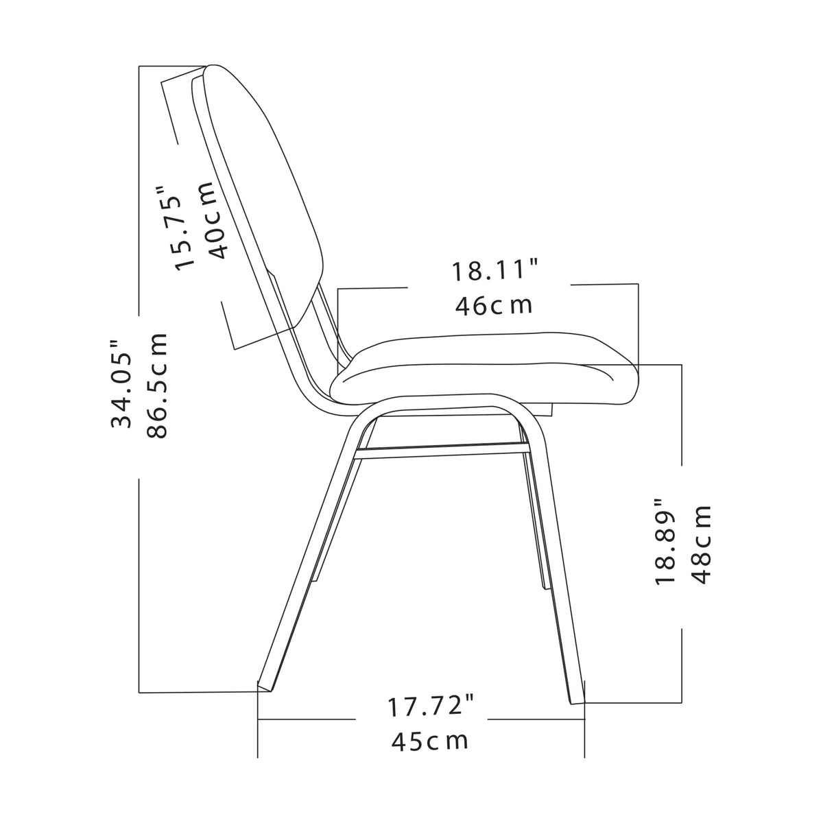 Black Fabric Stacking Chair G379738