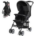 Lightweight Compact Toddler Travel Stroller with Canopy, 5-Point Harness, Storage Basket, One-Hand Fold, Black Y331