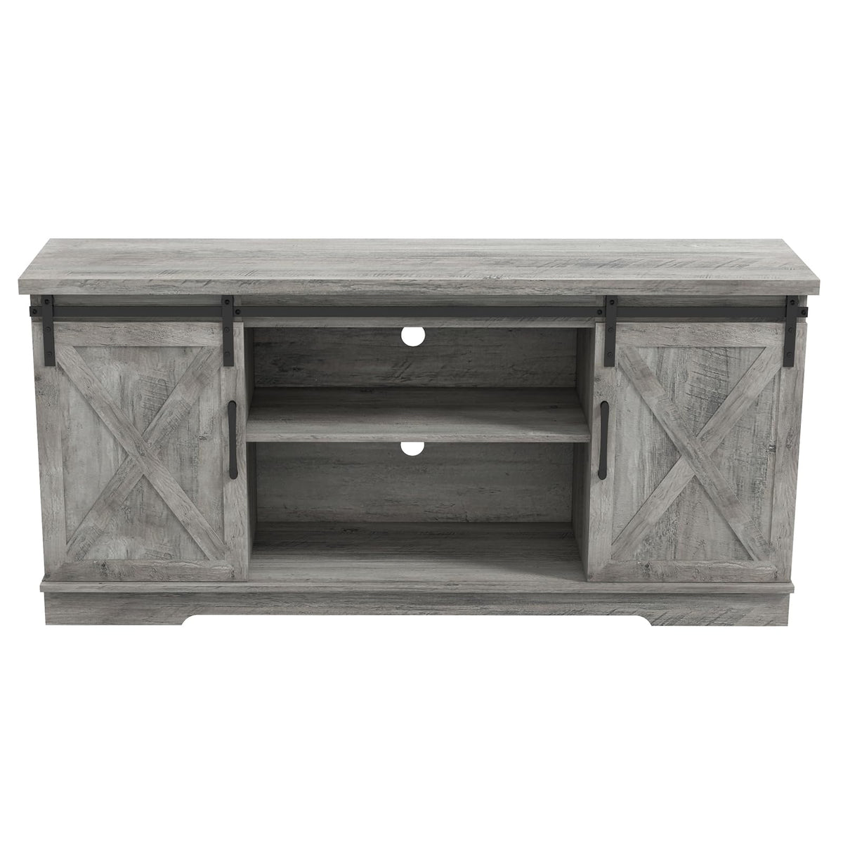 65 Inch TV Stand with Sliding Barn Doors J8129