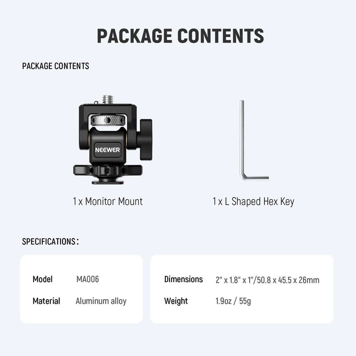 Camera Monitor Mount with Cold Shoe L4249