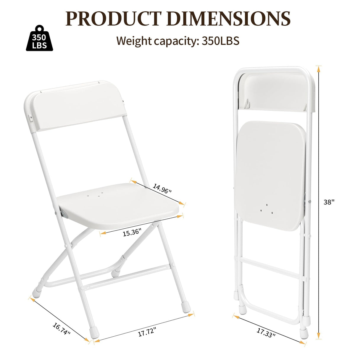 10 Pack Folding Chairs with Steel Frame U111