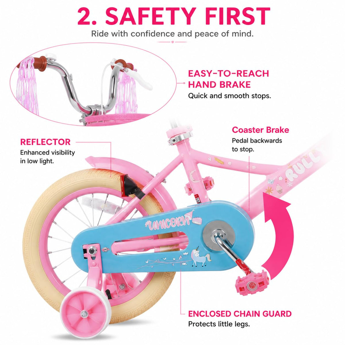 Kids Bike with Training Wheels & Basket C553