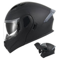 Full Face Flip Up Matte Black Motorcycle Helmet Q6197