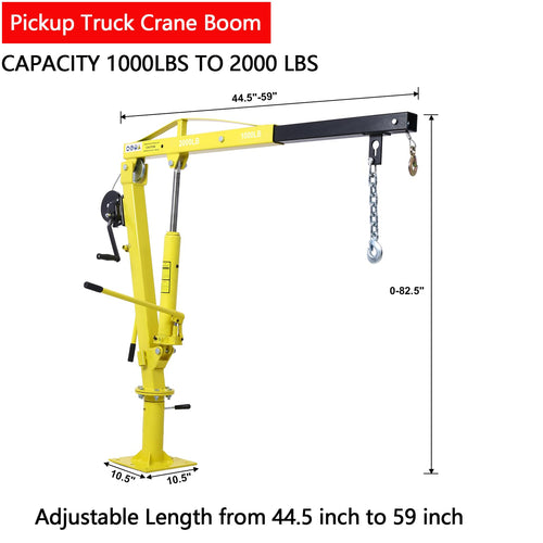 2000 lb Hydraulic Pickup Truck Crane with Hand Winch P449618