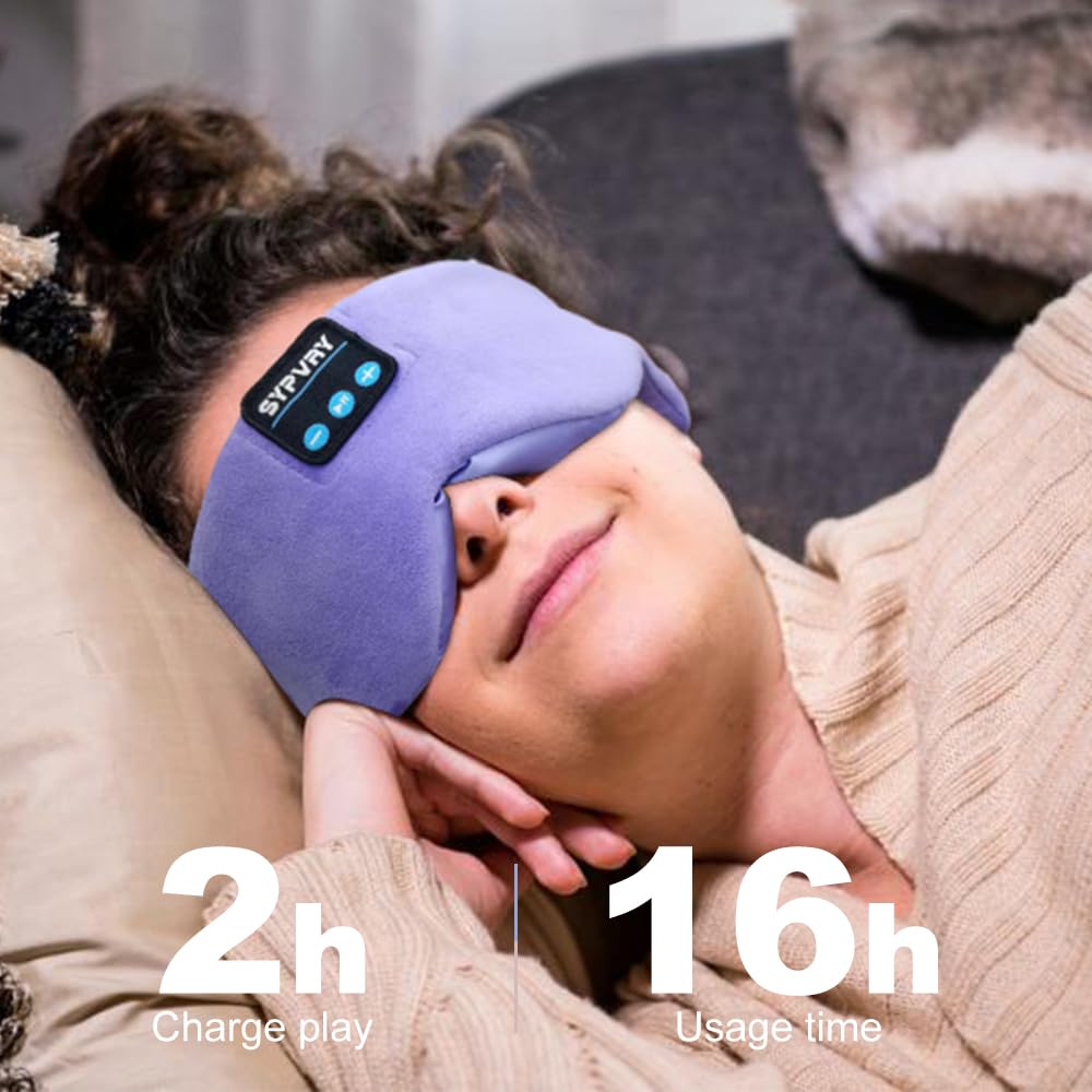 Bluetooth Sleep Mask Wireless Headphones Purple T557
