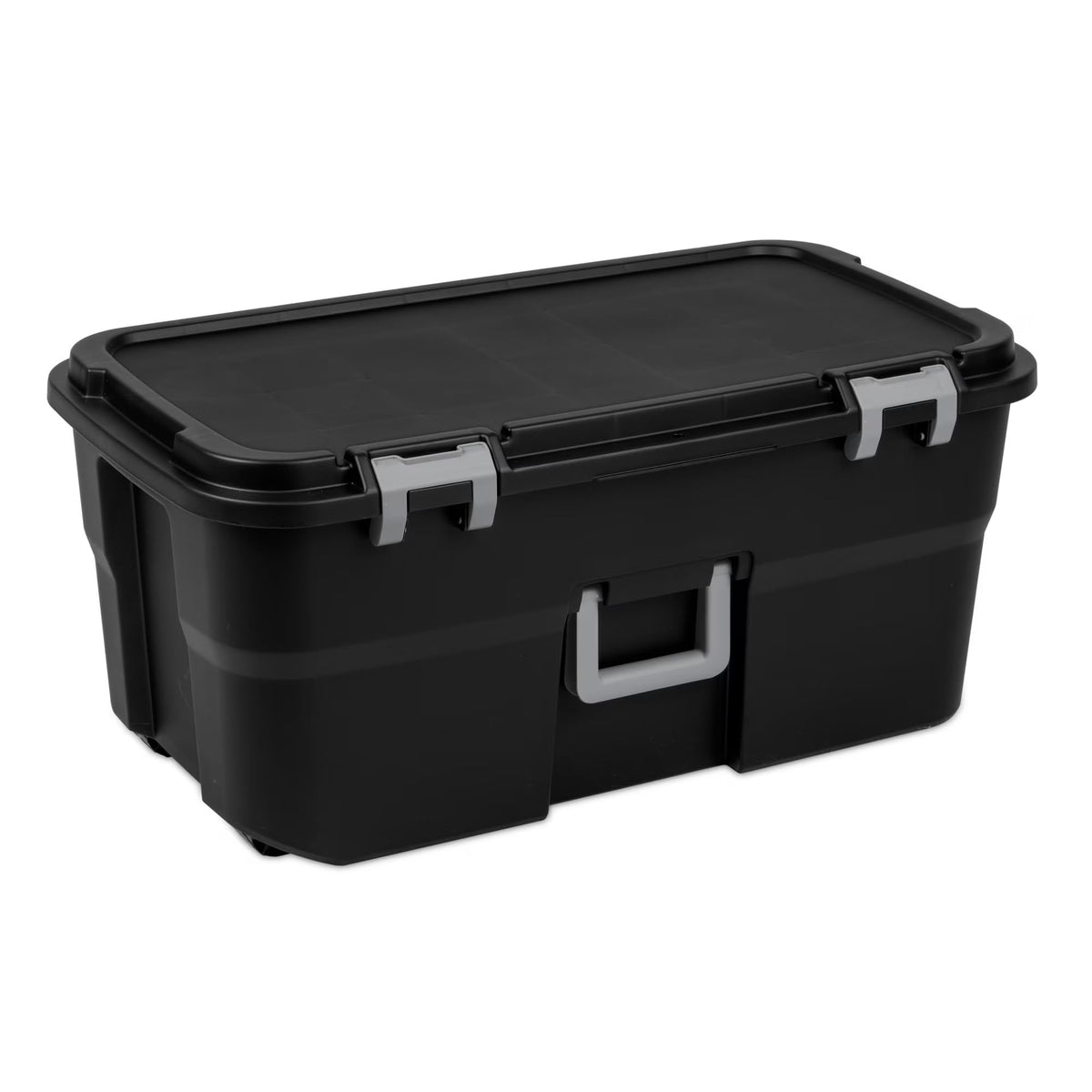 22 Gallon Black Wheeled Plastic Storage Trunk W849537