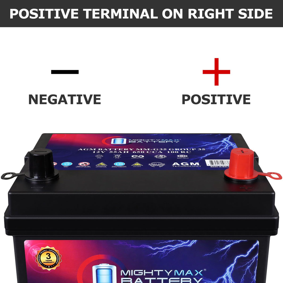 12V 55Ah AGM Replacement Battery Q31096