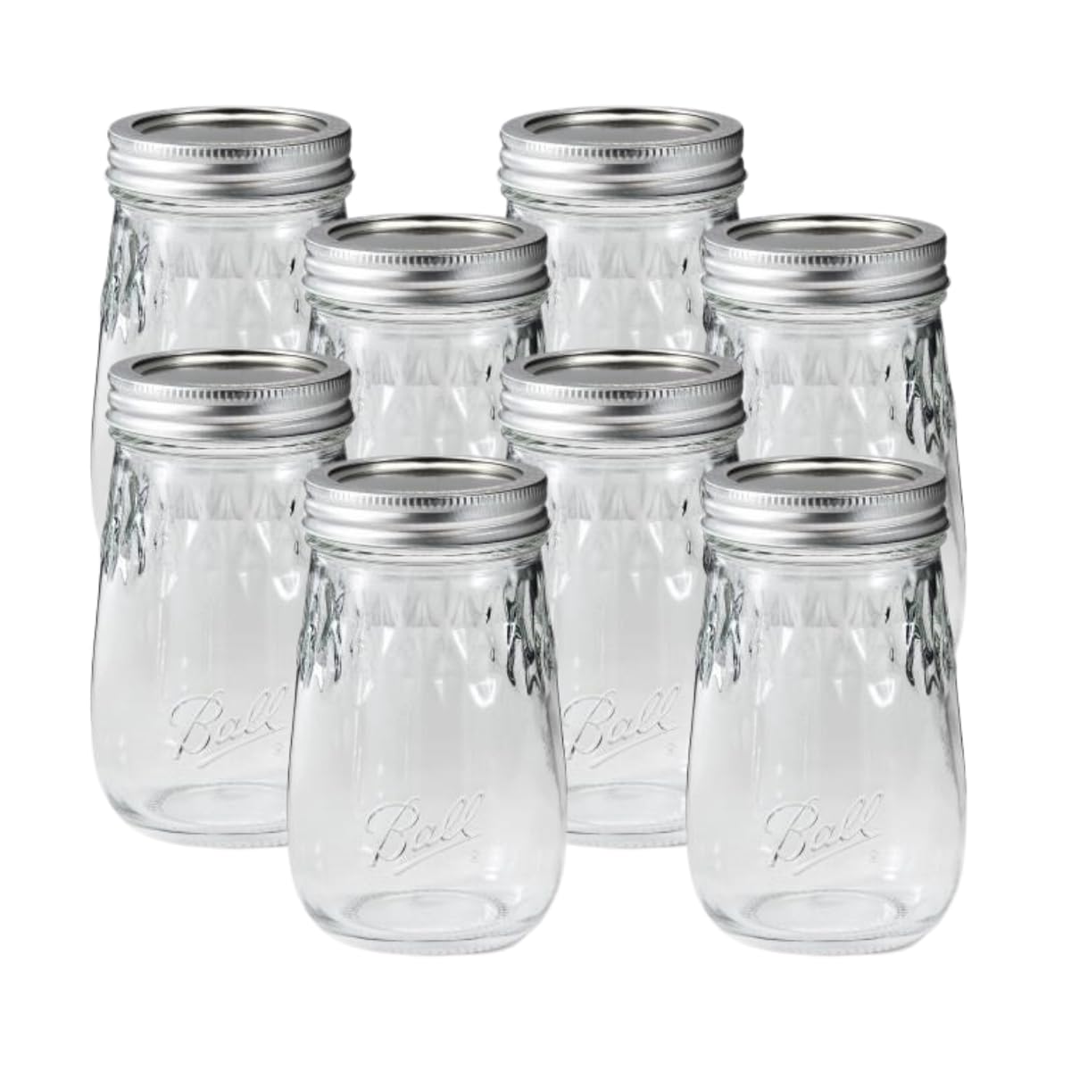 Glass Mason Jar Regular Mouth Pint Size 16 OZ Pack of 8 V6068