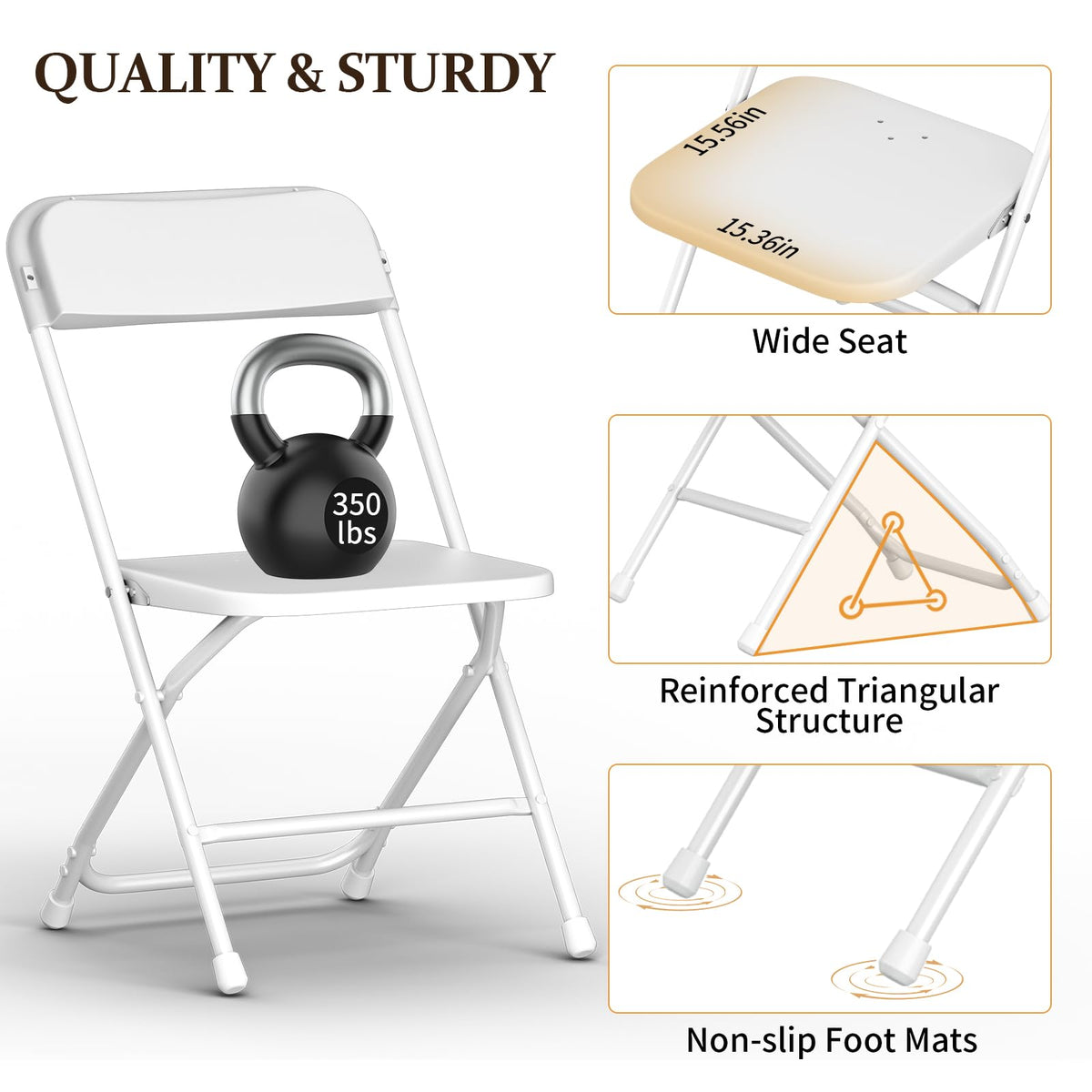 10 Pack Folding Chairs with Steel Frame U111