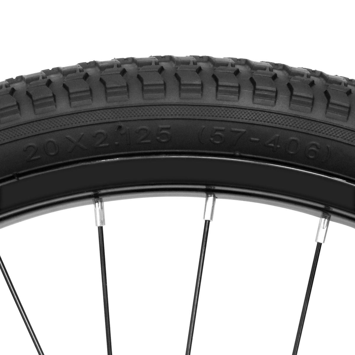 Kids Bike Front Wheels Replacement with Solid Air Rubber Tire and Inner Tube V67909