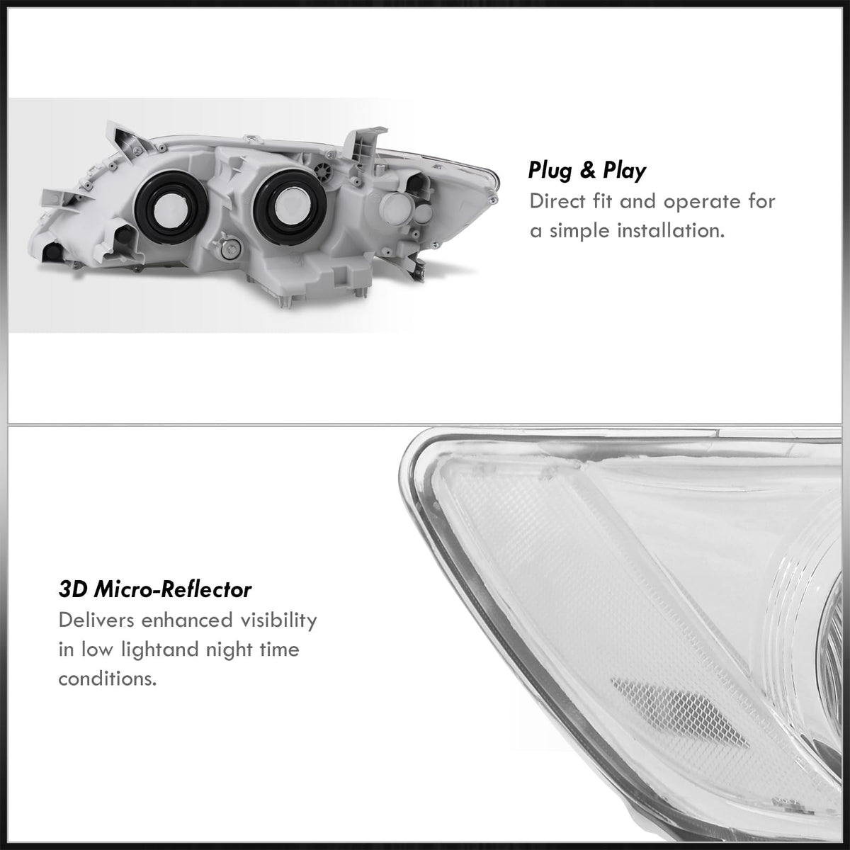 Projector Headlights Headlamps Signal Lamps Assembly Pair Set H7531