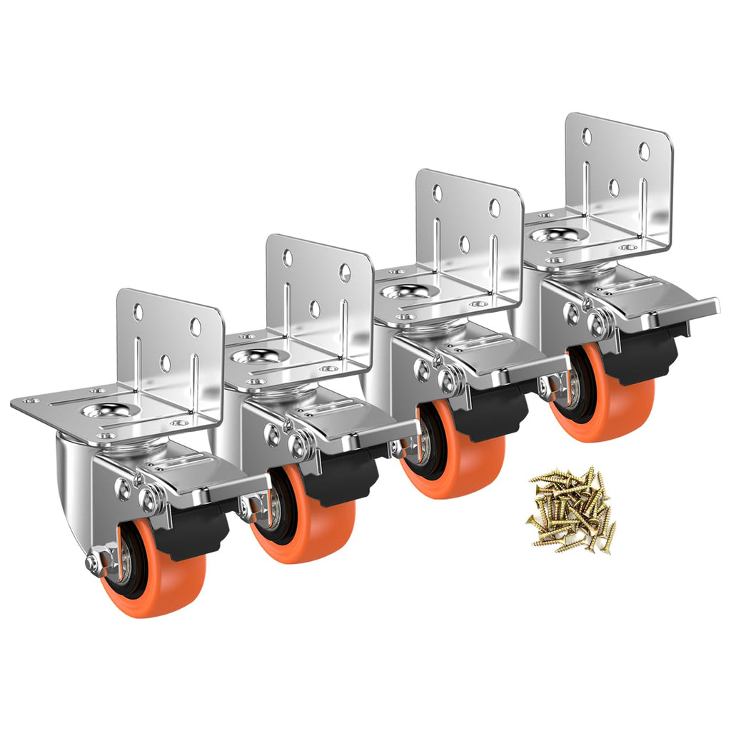 2" L-Shaped Swivel Caster Wheels Set of 4 O39637