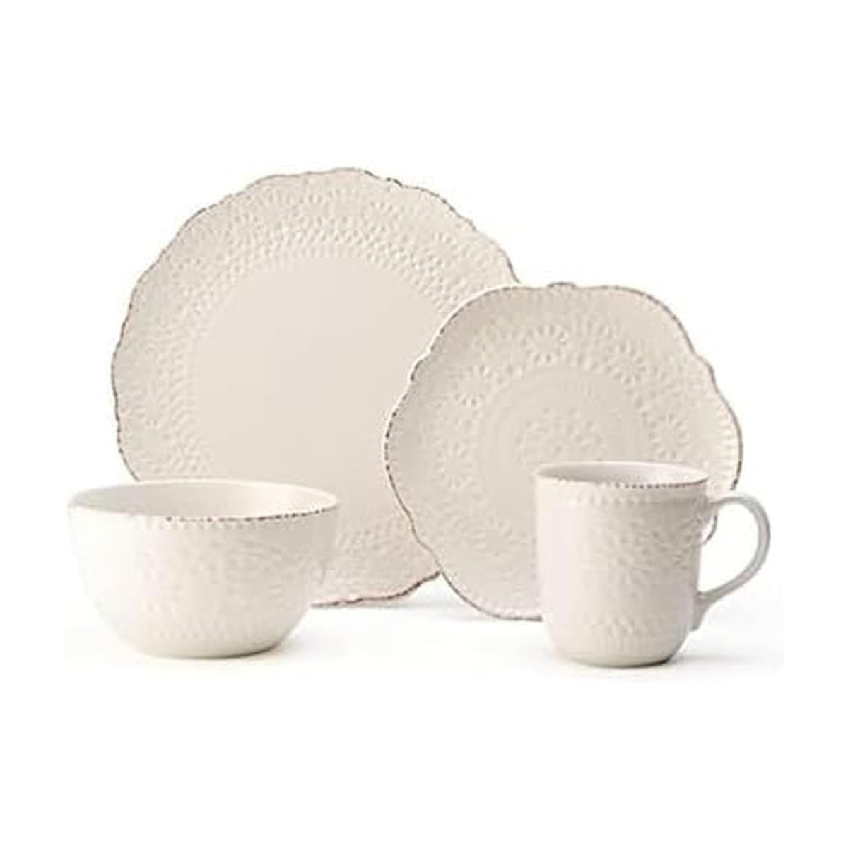 Cream 16-Piece Stoneware Dinnerware Set O150