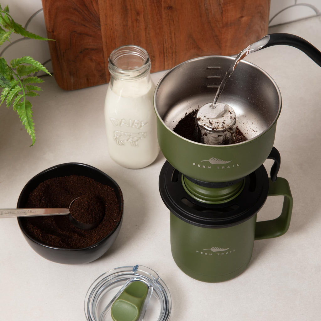 12 oz Insulated Mug with Lid and Reusable Coffee Filter S698