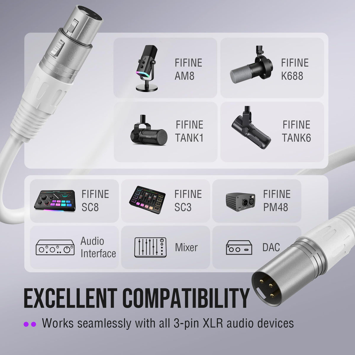 XLR Podcast Dynamic Mic with Audio Mixer T7397