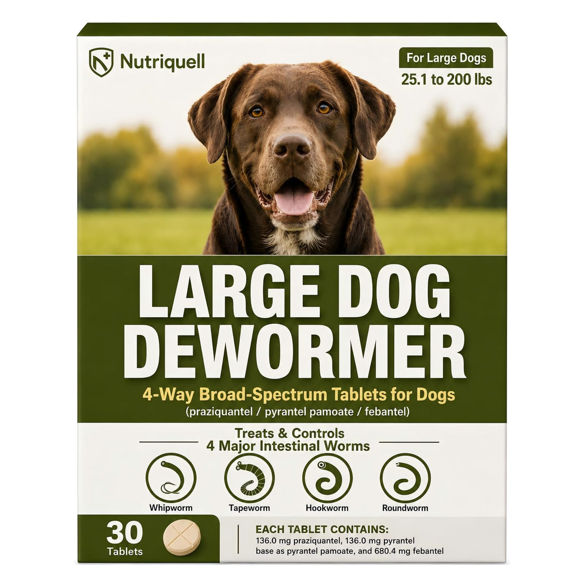 Medium and Large Dog Dewormer Tablets G30058