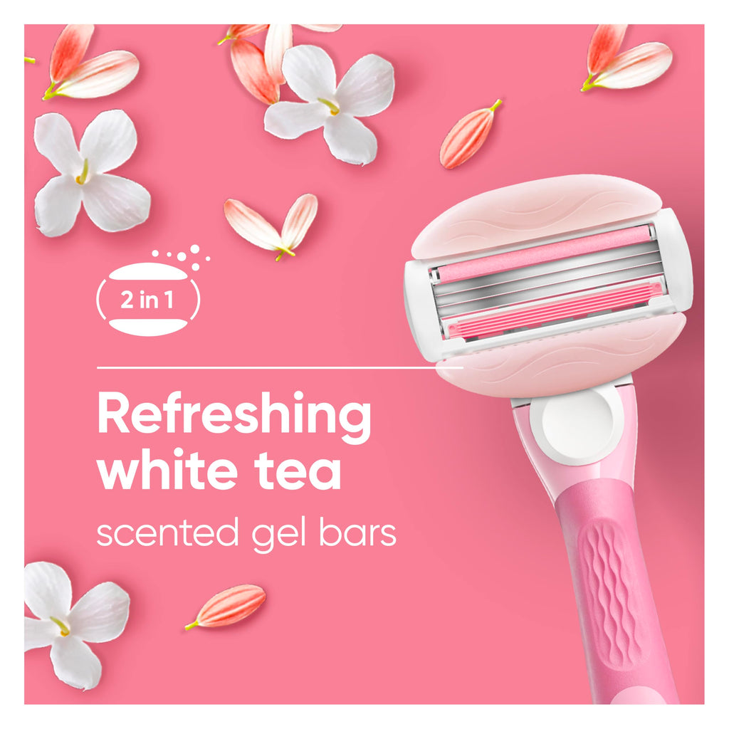 White Tea Razor Refills, 4 Cartridges Z370