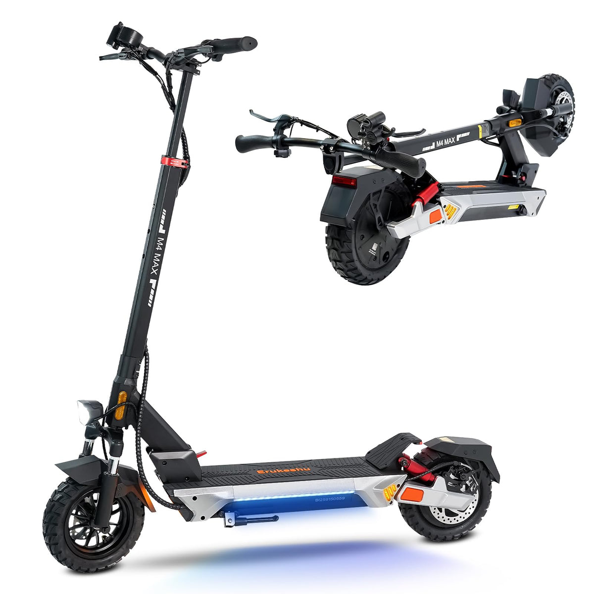 Electric Scooter 1600/4000/6000W Motor 50 Miles Range 10" Off Road Tire Folding E-Scooter with Detachable Seat Y6527