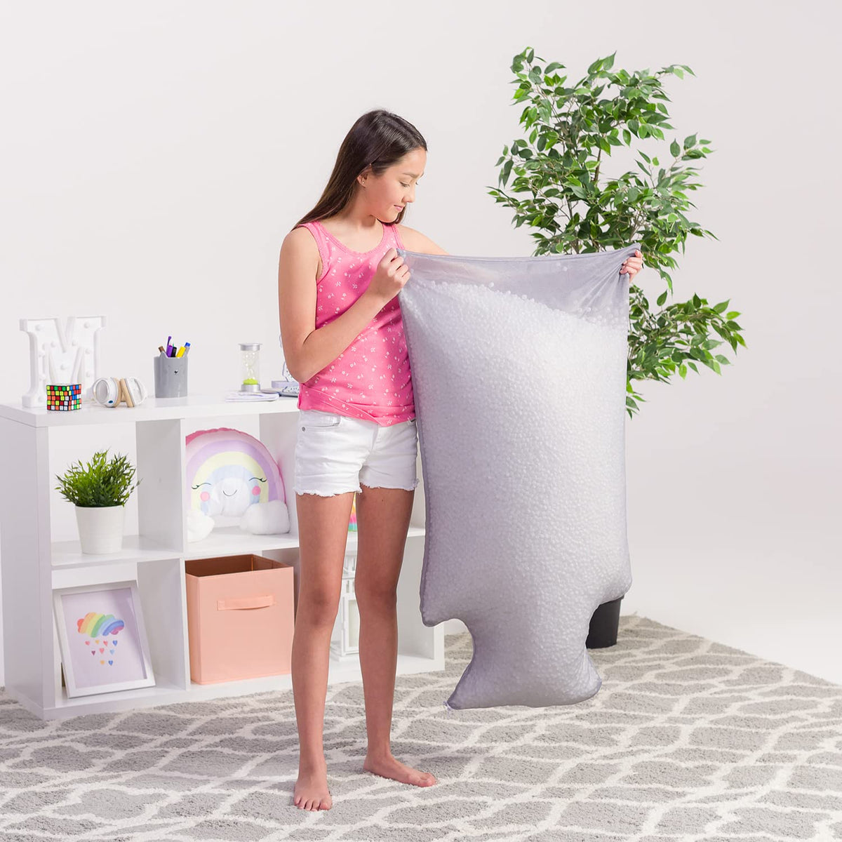 Bean Bag Refill Single Pack White with EZ-Pour Zipper Spout U21013