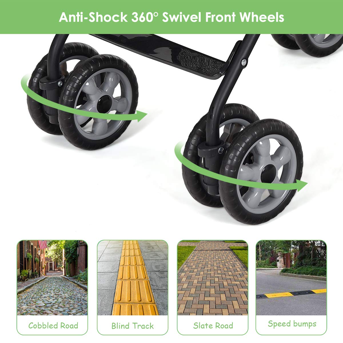 Lightweight Compact Travel Stroller Green E180459