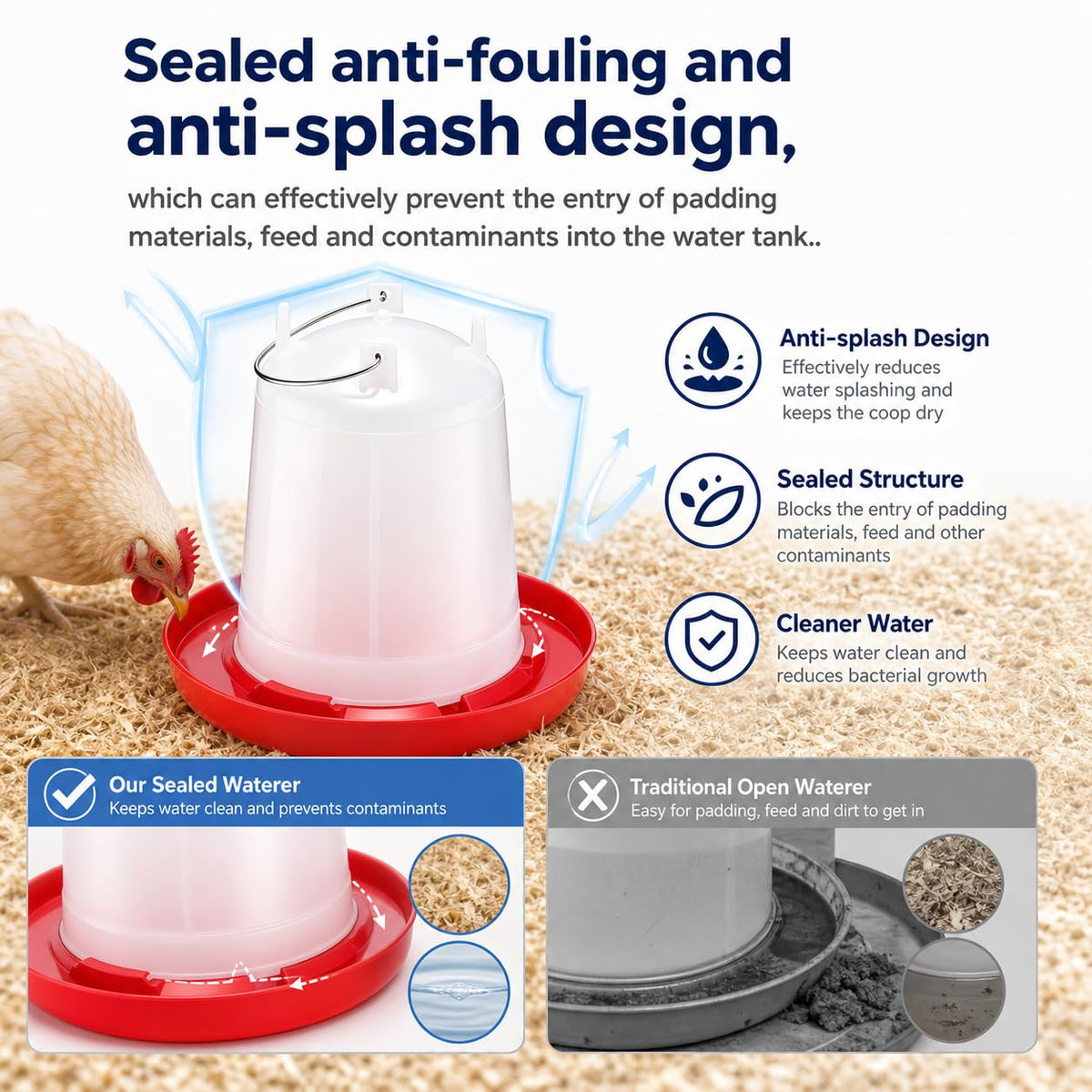 2 Pack 2 Gallon Poultry Waterer R5778