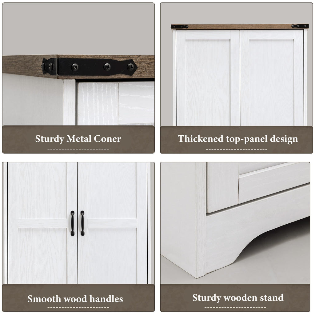 71" White Wooden Armoire Wardrobe Closet with 2 Doors & 2 Drawers C3751