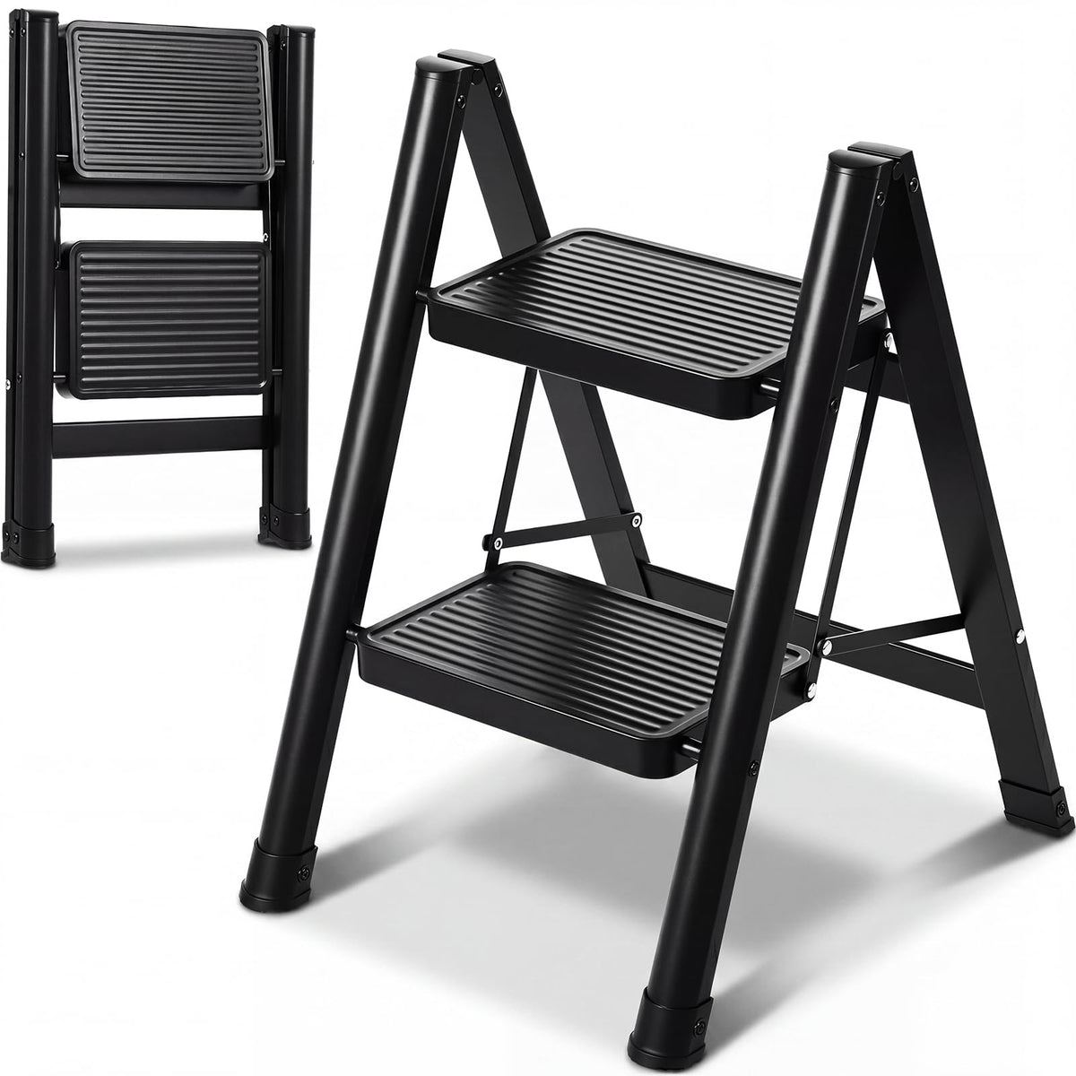 2 Step Carbon Steel Ladder with Anti-Slip Wide Pedal C2260
