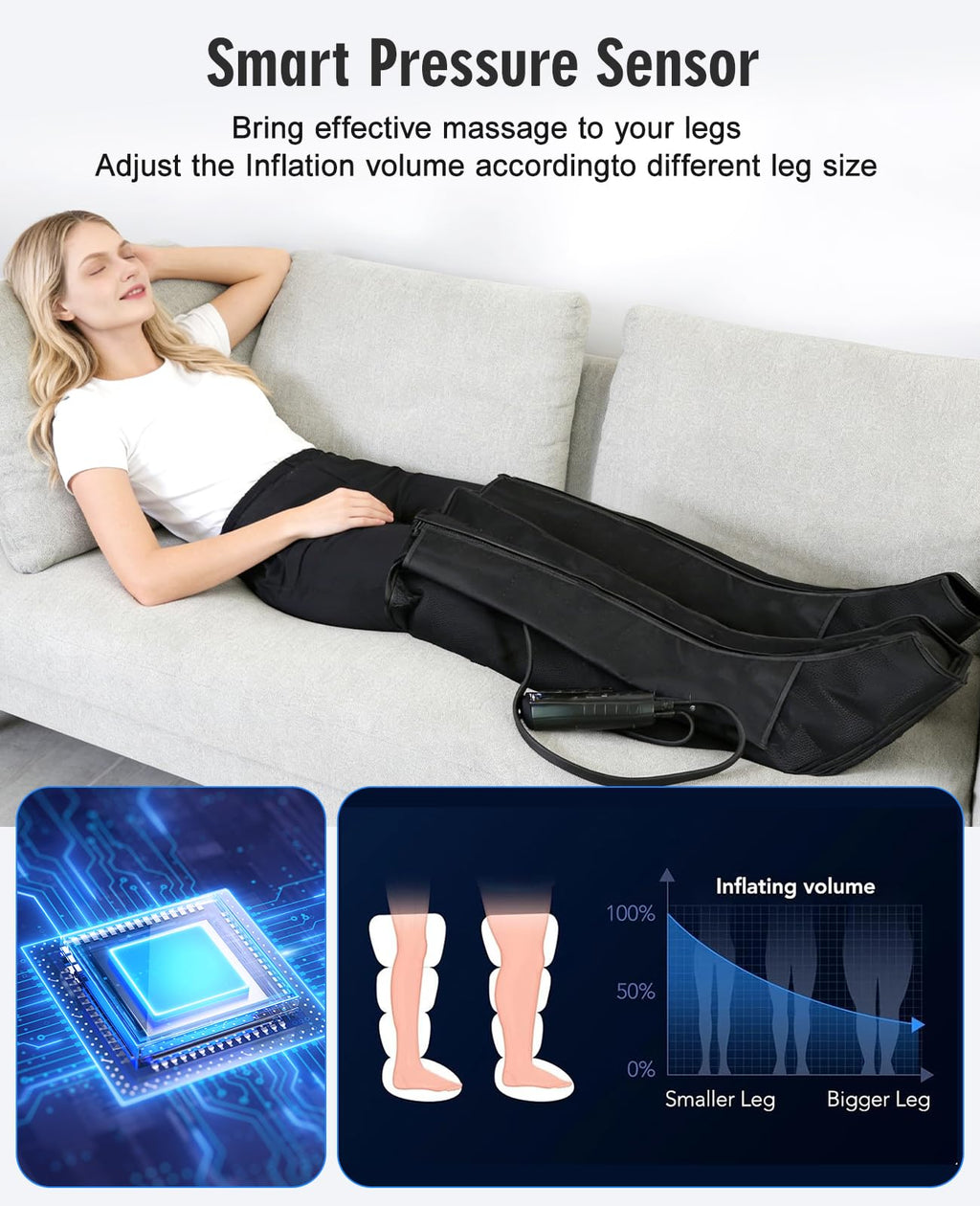 Leg Air Compression Massager with Zipper Boots 6 Modes G887