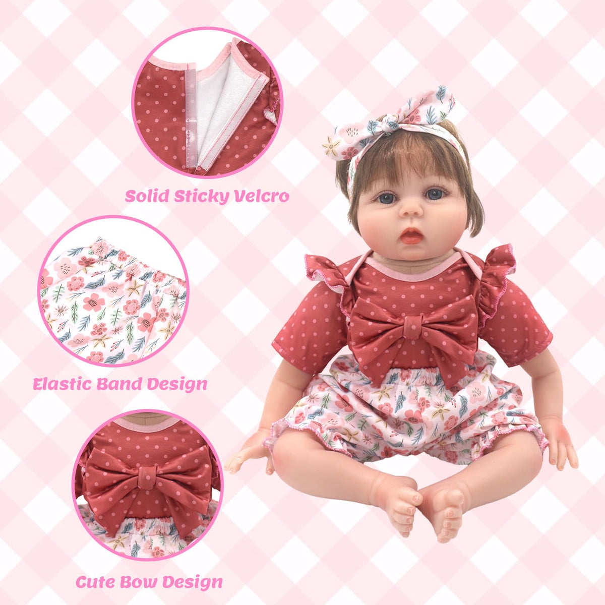 20-22 Inch Reborn Baby Doll Clothes & Accessories Set C470
