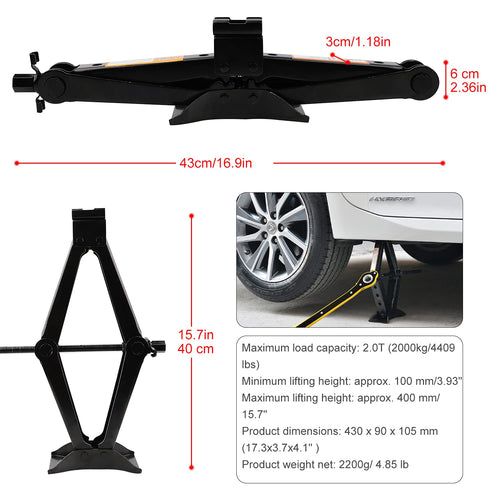 2 Ton Scissor Jack with Ratchet Handle R869