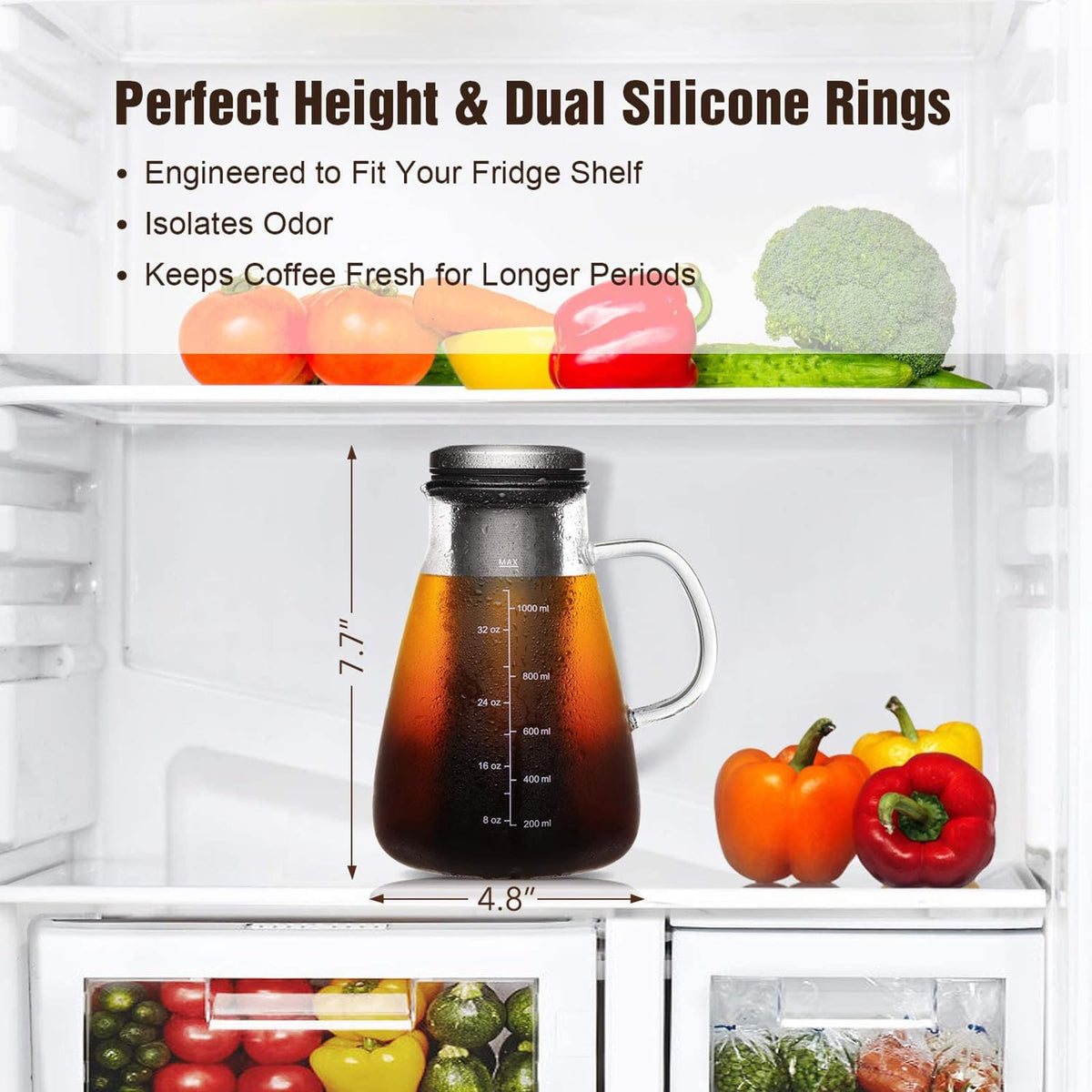 34oz Cold Brew Iced Coffee Maker with Stainless Steel Filter G90582