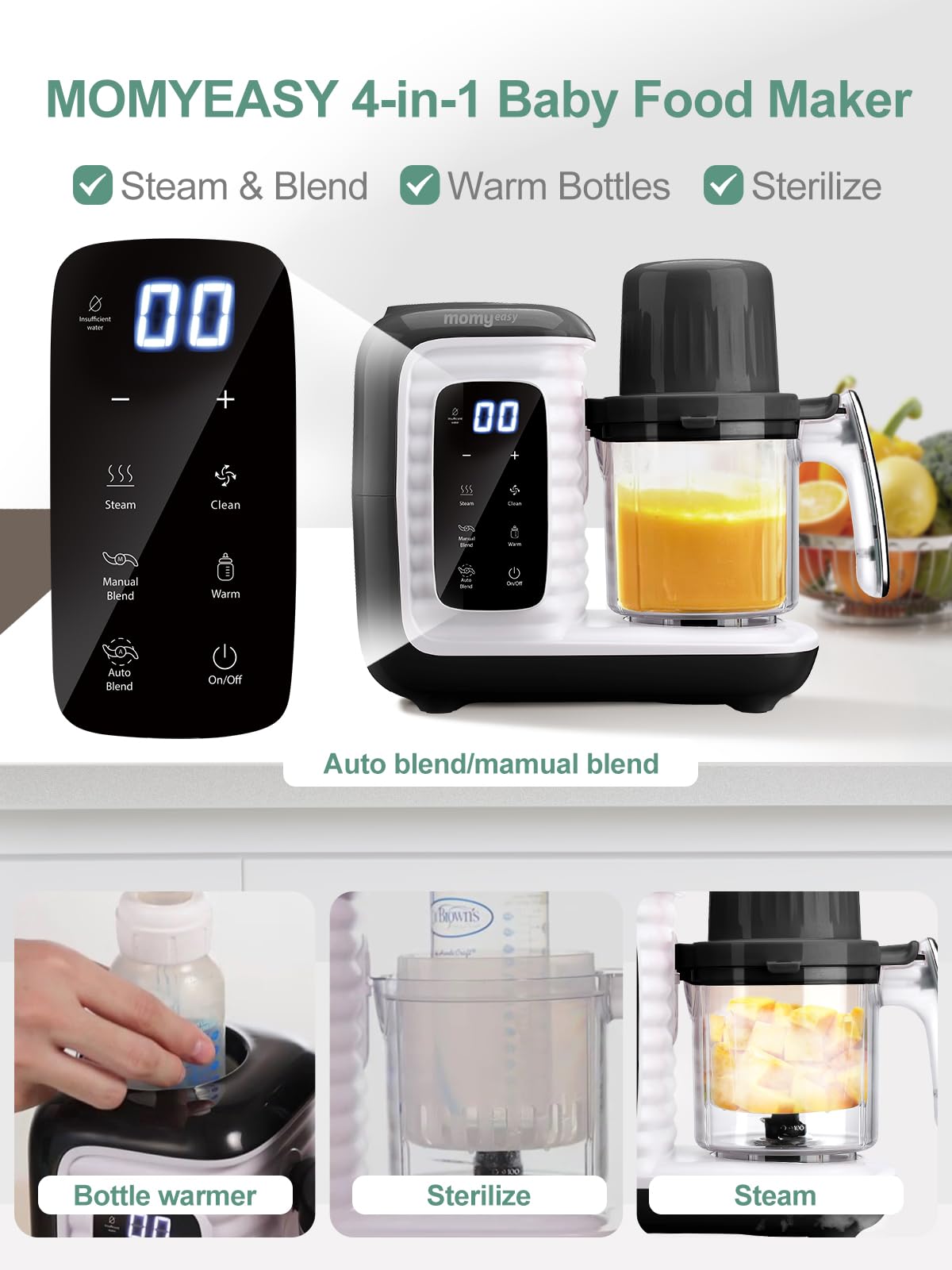 Baby Food Maker with Dual-Layer Steam Basket E8530