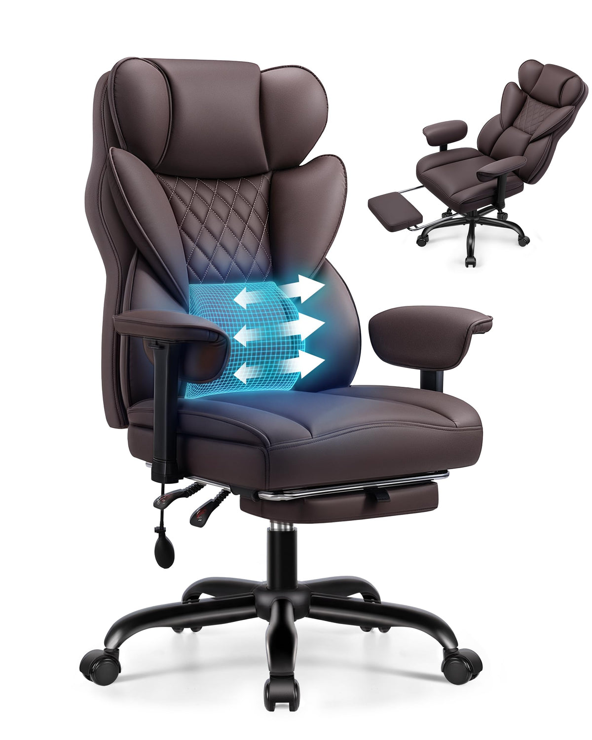 Office Chair with Adjustable Lumbar Support W388077
