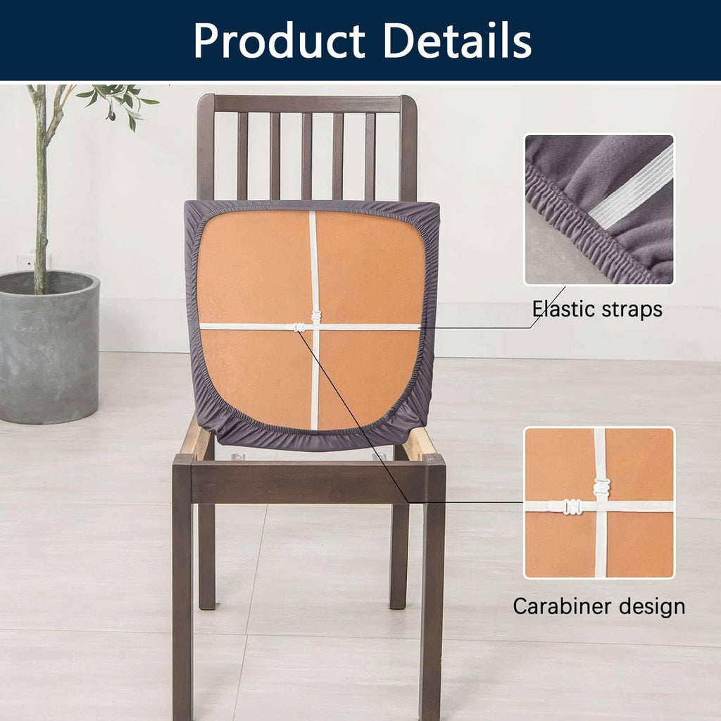 Waterproof PU Leather Chair Seat Covers Set of 6 B8357