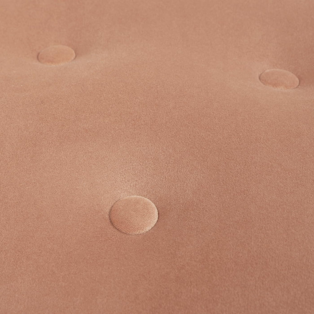 24" Orange Velvet Round Tufted Ottoman D995844