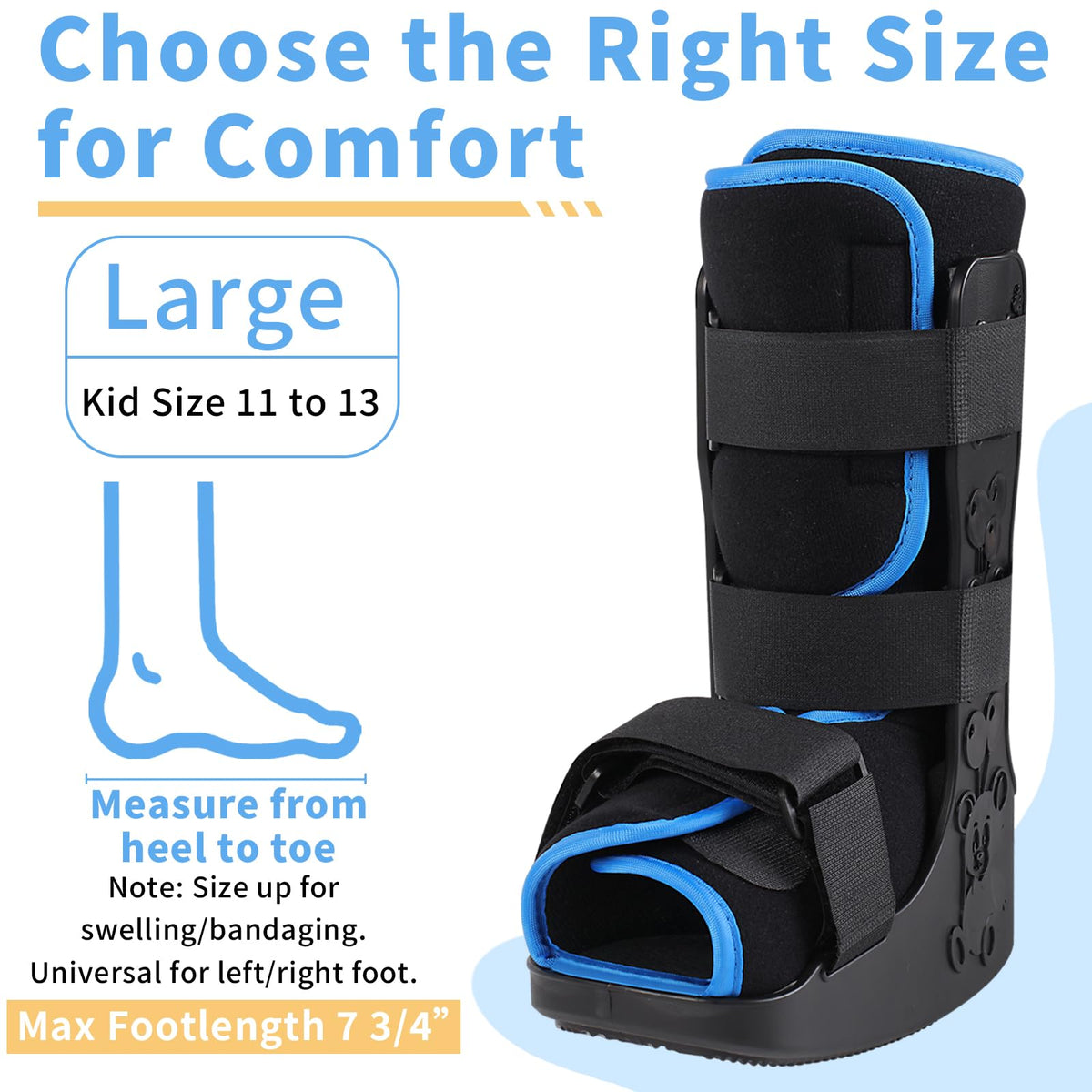 Lightweight Adjustable Pediatric Walking Boot I8784