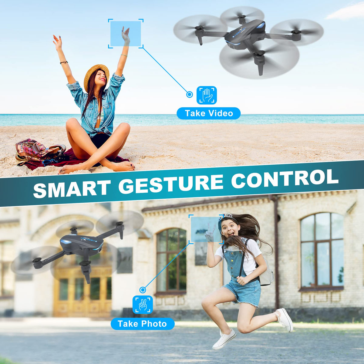 Foldable 1080P Camera Drone with 2 Batteries P60722