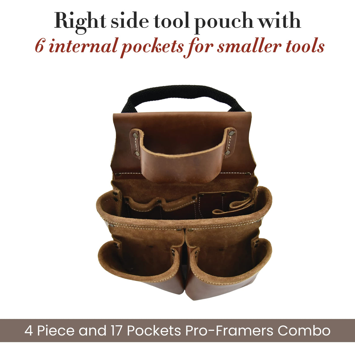 Leather 4 Piece Tool Belt Set with 17 Pockets K986411