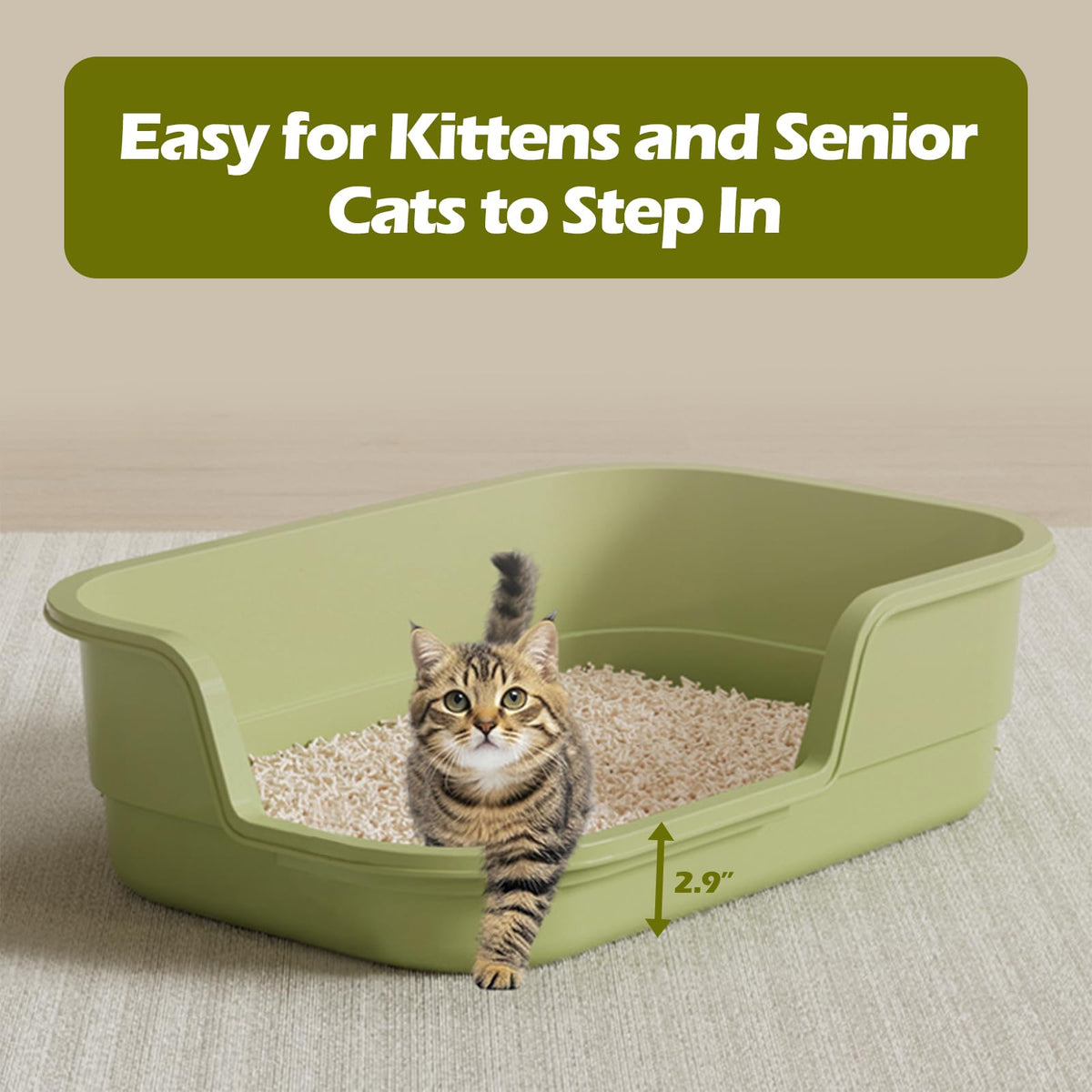 Extra Large High Sides Low Entry Cat Litter Box Z637