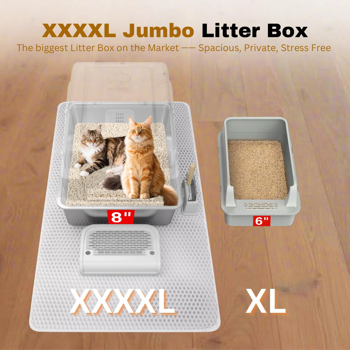 XXXXL Stainless Steel Cat Litter Box with Lid A264