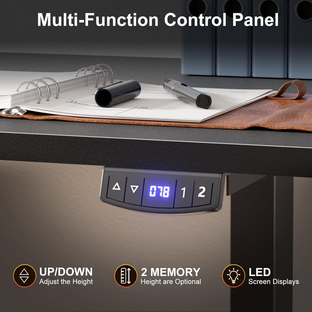 63" L Shaped Height Adjustable Standing Desk H1195