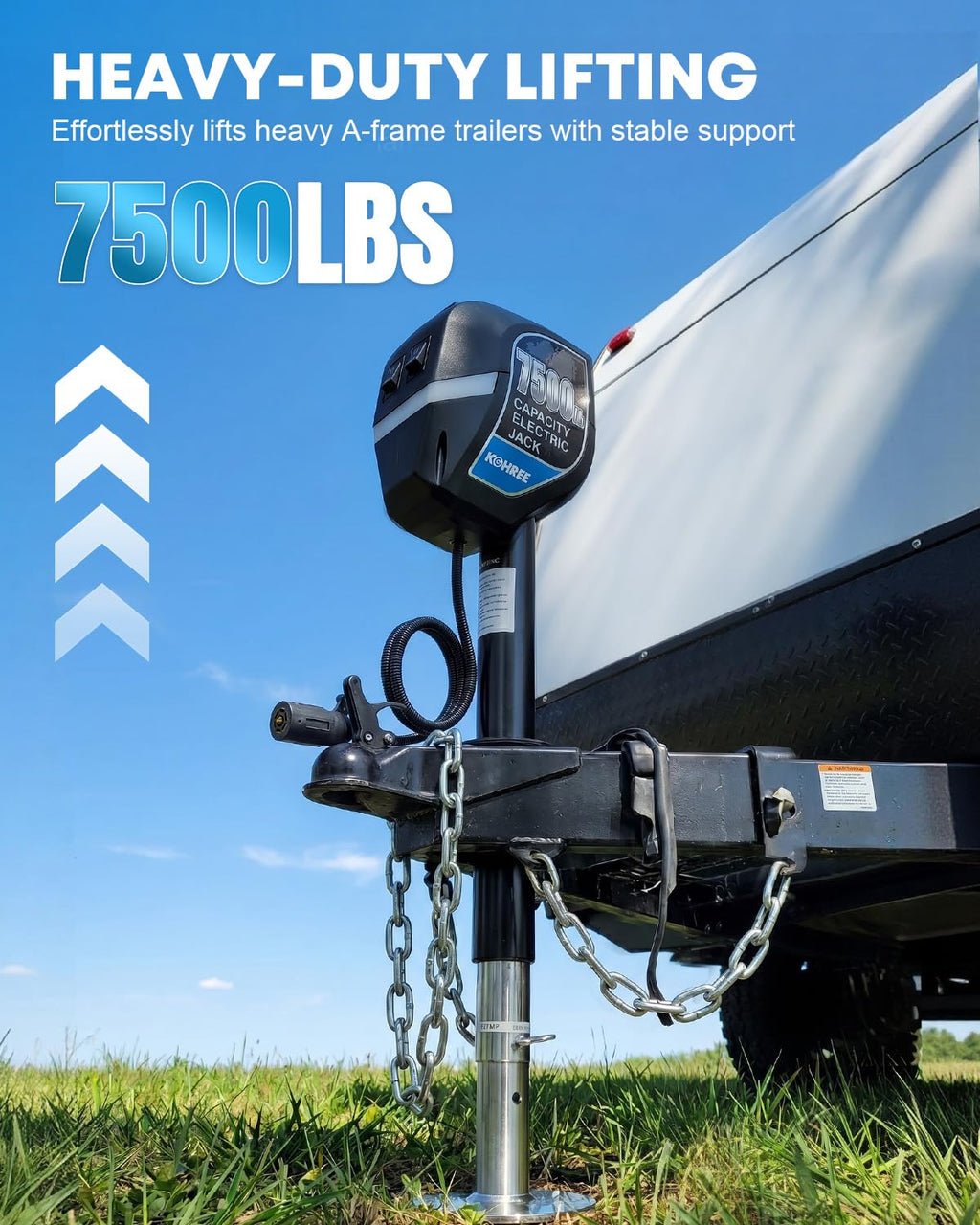7500lbs Electric Trailer Jack with 7 Way Plug P1427