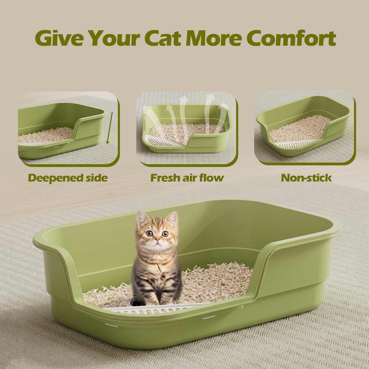 Extra Large High Sides Low Entry Cat Litter Box Z637
