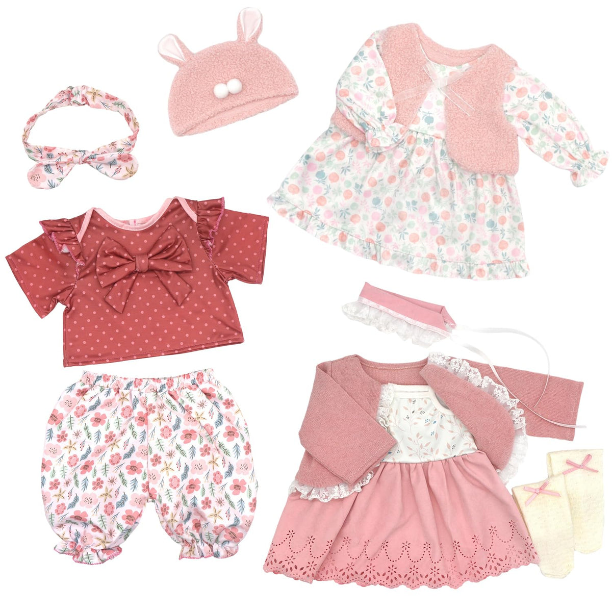 20-22 Inch Reborn Baby Doll Clothes & Accessories Set C470