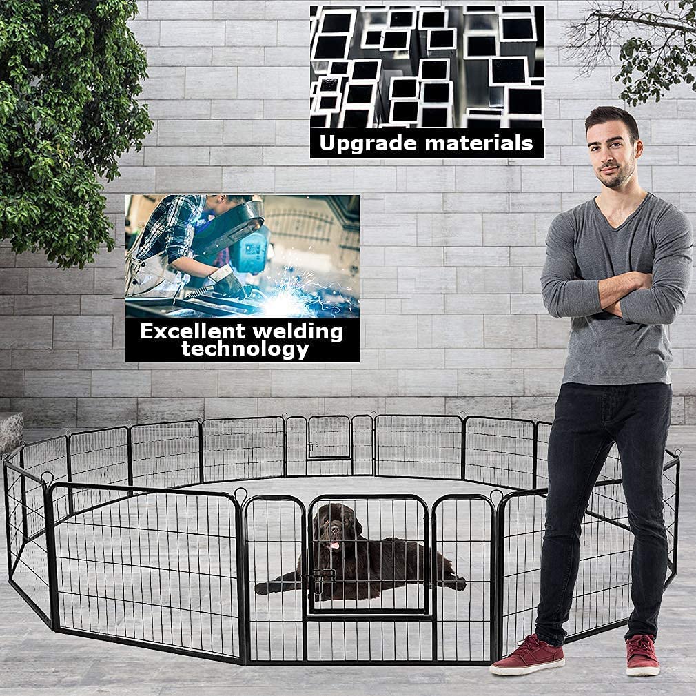 Heavy Duty Metal Fold Dog Playpen with Safety Door, 24 inch S7921
