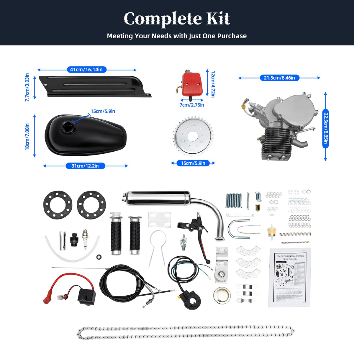 100CC 2 Stroke Bicycle Engine Kit with 36 Tooth Sprocket G863140